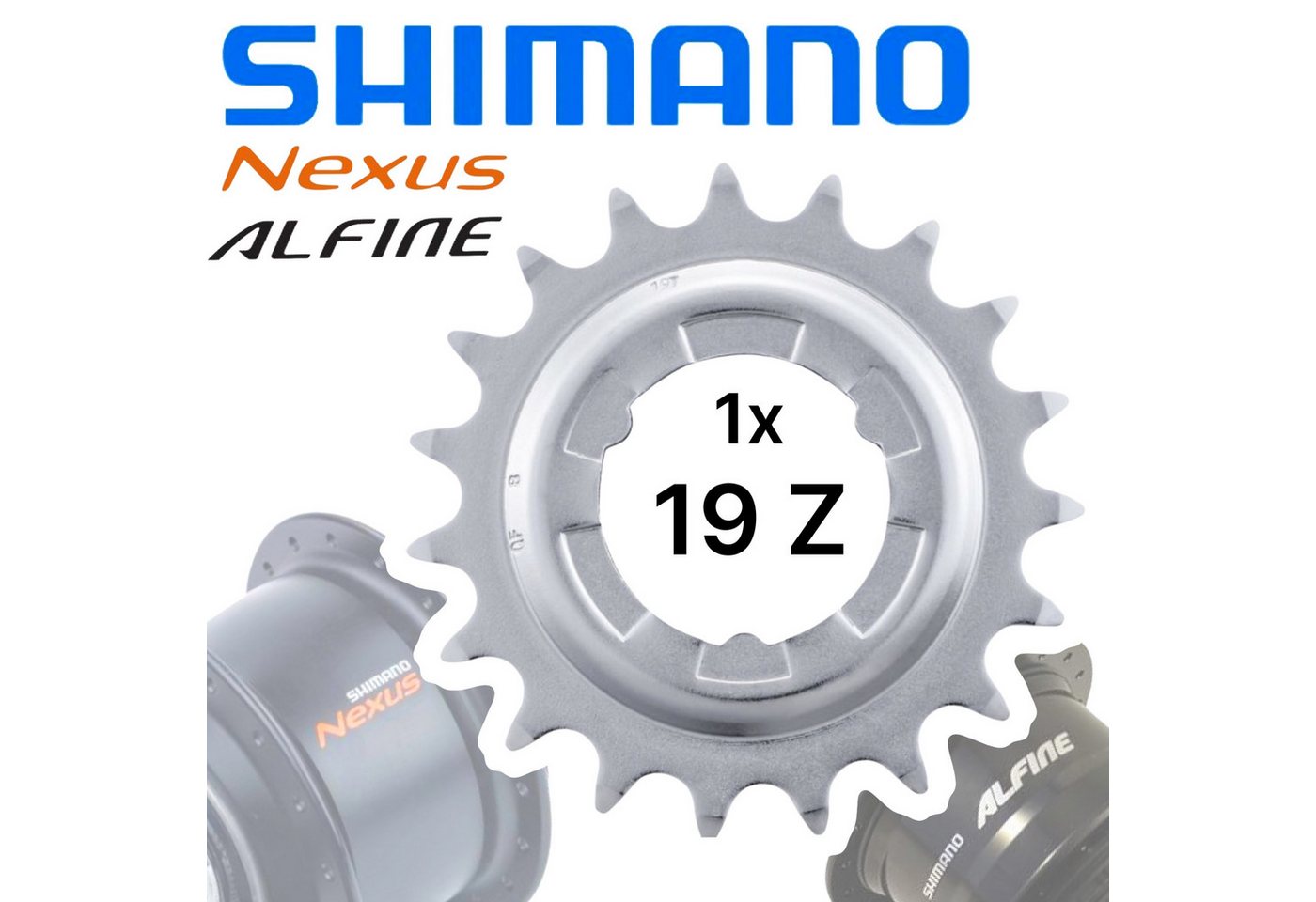 Shimano Fahrradkurbel Shimano Nexus / Alfine Getriebenaben Ersatz Ritzel Silber 19 Zähne Shimano Fahrradkurbel Shimano Nexus / Alfine Getriebenaben Ersatz Ritzel Silber 19 Zähne von Shimano