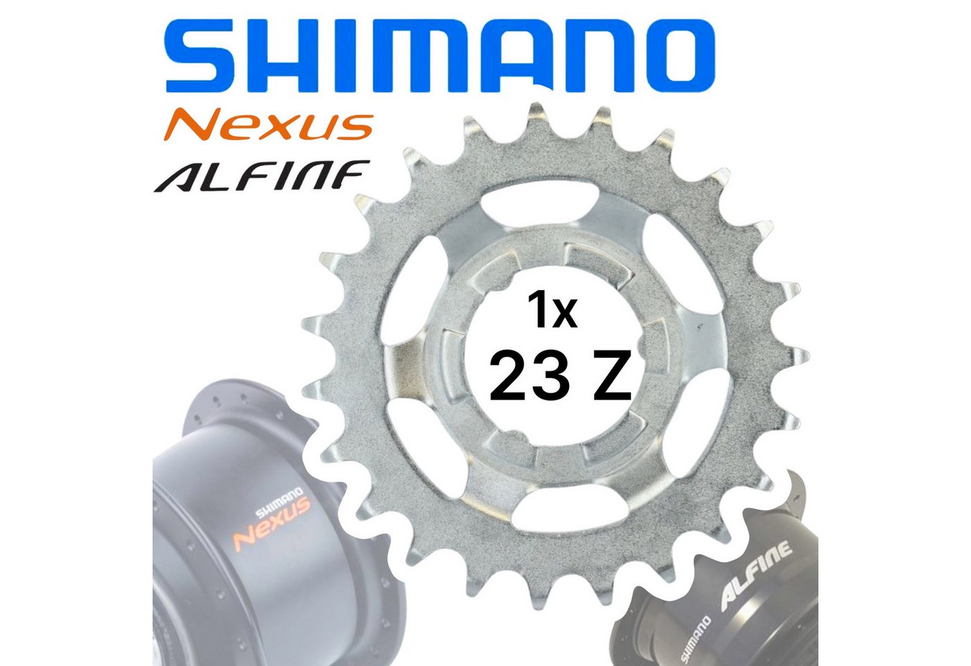 Shimano Fahrradkurbel Shimano Nexus / Alfine Getriebenaben Ersatz Ritzel Silber 23 Zähne Shimano Fahrradkurbel Shimano Nexus / Alfine Getriebenaben Ersatz Ritzel Silber 23 Zähne von Shimano
