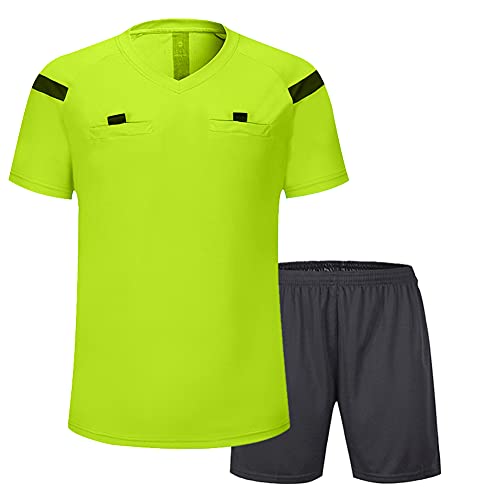 SHINESTONE Herren-Schiedsrichter-Trikot, für Fußball, Kurze Ärmel (Green, XL) von SHINESTONE