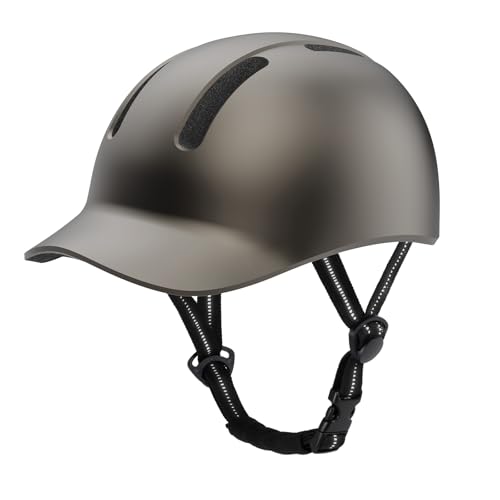 Shinmax Fahrradhelm Herren Damen, Fahrradhelm mit Visier,Fahrrad Helm Erwachsene Einstellbare Helm Fahrrad Radhelm Damen Sonnenschutz Rennradhelm Schirmmütze für Urban Pendler (Titanium Grau, XL) von Shinmax