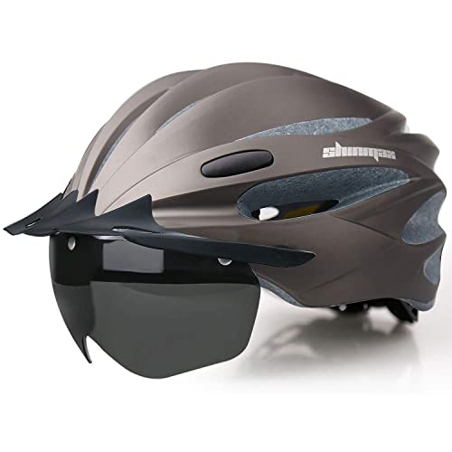 Shinmax Fahrradhelm mit USB Aufladung LED Licht Fahrradhelm Herren Damen mit Abnehmbarem Magnetischem Schutzbrille Visier Fahrradhelme Erwachsene Radhelm Atmungsaktiv MTB Helm Verstellbare 57-62 cm Shinmax Fahrradhelm mit USB Aufladung LED Licht Fahrradhelm Herren Damen mit Abnehmbarem Magnetischem Schutzbrille Visier Fahrradhelme Erwachsene Radhelm Atmungsaktiv MTB Helm Verstellbare 57-62 cm von Shinmax