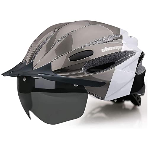 Shinmax Fahrradhelm mit USB Aufladung LED Licht Fahrradhelm Herren Damen mit Abnehmbarem Magnetischem Schutzbrille Visier Fahrradhelme Erwachsene Radhelm Atmungsaktiv MTB Helm Verstellbare 57-62 cm Shinmax Fahrradhelm mit USB Aufladung LED Licht Fahrradhelm Herren Damen mit Abnehmbarem Magnetischem Schutzbrille Visier Fahrradhelme Erwachsene Radhelm Atmungsaktiv MTB Helm Verstellbare 57-62 cm von Shinmax