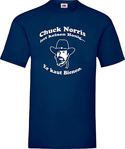 Chuck Norris isst keinen Honig… Er kaut Bienen. Kult T-Shirt,Größe S,blau Chuck Norris isst keinen Honig… Er kaut Bienen. Kult T-Shirt,Größe S,blau von Shirt-Instyle