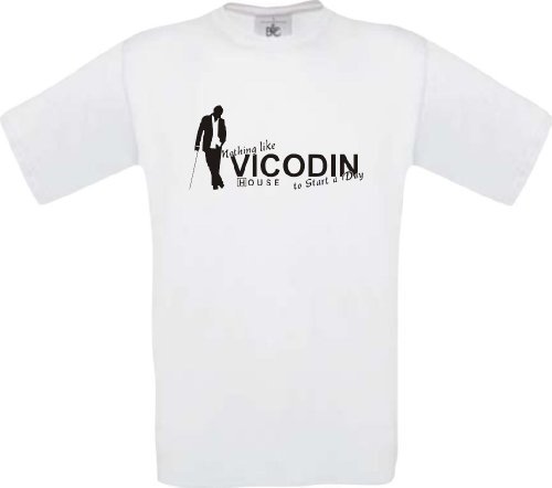 Dr House Kult Nothing Like Vicodin to Start a Day T-Shirt S-XXL, Weiß, XL Dr House Kult Nothing Like Vicodin to Start a Day T-Shirt S-XXL, Weiß, XL von Shirtinstyle
