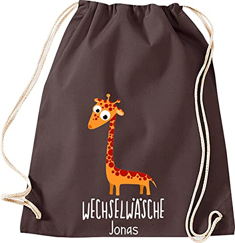 ShirtInStyle Kinder Turnbeutel, Giraffe, Wechselwäsche mit Wunschtext, Tiere Zoo Kindertag Beutel, Farbe braun ShirtInStyle Kinder Turnbeutel, Giraffe, Wechselwäsche mit Wunschtext, Tiere Zoo Kindertag Beutel, Farbe braun von ShirtInStyle