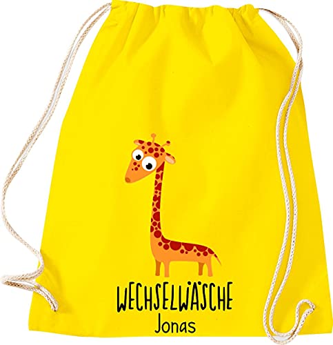 ShirtInStyle Kinder Turnbeutel, Giraffe, Wechselwäsche mit Wunschtext, Tiere Zoo Kindertag Beutel, Farbe gelb ShirtInStyle Kinder Turnbeutel, Giraffe, Wechselwäsche mit Wunschtext, Tiere Zoo Kindertag Beutel, Farbe gelb von ShirtInStyle