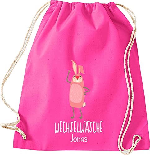 ShirtInStyle Kinder Turnbeutel, Hase, Wechselwäsche mit Wunschtext, Tiere Zoo Kindertag Beutel, Farbe pink ShirtInStyle Kinder Turnbeutel, Hase, Wechselwäsche mit Wunschtext, Tiere Zoo Kindertag Beutel, Farbe pink von ShirtInStyle