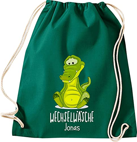 ShirtInStyle Kinder Turnbeutel, Krokodil, Wechselwäsche mit Wunschtext, Tiere Zoo Kindertag Beutel, Farbe Gruen ShirtInStyle Kinder Turnbeutel, Krokodil, Wechselwäsche mit Wunschtext, Tiere Zoo Kindertag Beutel, Farbe Gruen von ShirtInStyle