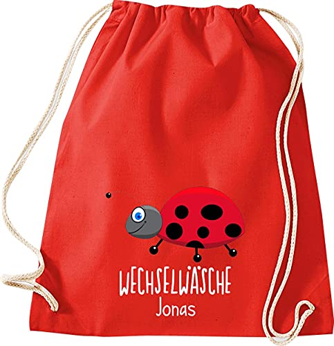 ShirtInStyle Kinder Turnbeutel, Marienkäfer, Wechselwäsche mit Wunschtext, Tiere Zoo Kindertag Beutel, Farbe rot ShirtInStyle Kinder Turnbeutel, Marienkäfer, Wechselwäsche mit Wunschtext, Tiere Zoo Kindertag Beutel, Farbe rot von ShirtInStyle
