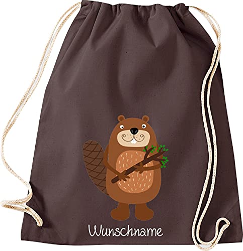 ShirtInStyle Kinder Turnbeutel, lustige Tiere Biber mit Wunschnamen, Kinder, Tiere Zoo Kindertag Beutel, Farbe braun ShirtInStyle Kinder Turnbeutel, lustige Tiere Biber mit Wunschnamen, Kinder, Tiere Zoo Kindertag Beutel, Farbe braun von ShirtInStyle