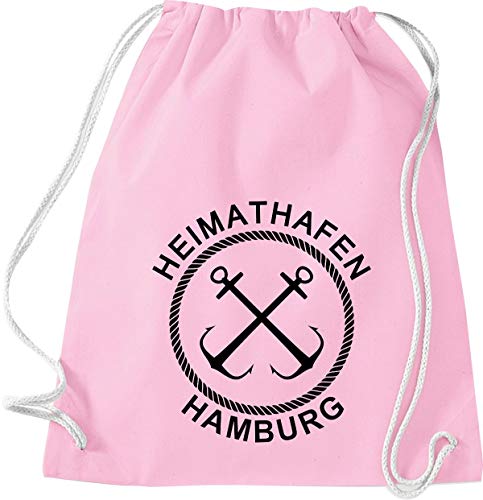 ShirtInStyle Turnbeutel, Heimathafen Hamburg Sprüche Spruch, Gym Sack Tasche Beutel, Urlaub See Hafen Strand Familie, Farbe Rosa ShirtInStyle Turnbeutel, Heimathafen Hamburg Sprüche Spruch, Gym Sack Tasche Beutel, Urlaub See Hafen Strand Familie, Farbe Rosa von ShirtInStyle