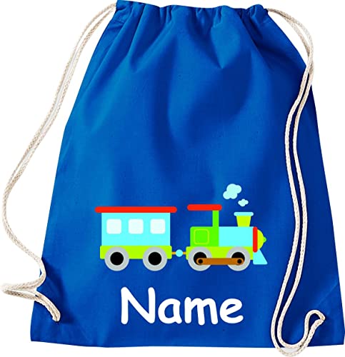 ShirtInStyle Turnbeutel, Lokomotive Lok mit Wunschnamen, Kinder, Stoffbeutel, Kinderrucksack, Jute, Gymsack, Farbe Royal ShirtInStyle Turnbeutel, Lokomotive Lok mit Wunschnamen, Kinder, Stoffbeutel, Kinderrucksack, Jute, Gymsack, Farbe Royal von ShirtInStyle