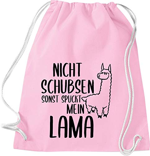 ShirtInStyle Turnbeutel, Nicht Schubsen Sonst Spuckt Mein Lama Alpaka, Farbe Rosa ShirtInStyle Turnbeutel, Nicht Schubsen Sonst Spuckt Mein Lama Alpaka, Farbe Rosa von ShirtInStyle