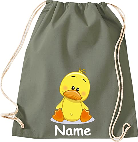 ShirtInStyle Turnbeutel, Tiere Ente Küken mit Wunschnamen, Kinder, Stoffbeutel, Kinderrucksack, Jute, Gymsack, Farbe Olive ShirtInStyle Turnbeutel, Tiere Ente Küken mit Wunschnamen, Kinder, Stoffbeutel, Kinderrucksack, Jute, Gymsack, Farbe Olive von ShirtInStyle