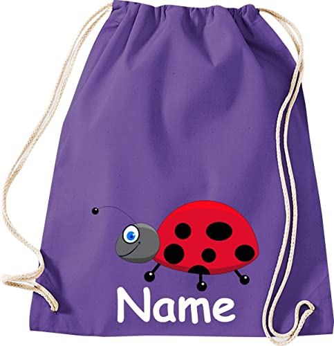 ShirtInStyle Turnbeutel, Tiere Marienkäfer mit Wunschnamen, Kinder, Stoffbeutel, Kinderrucksack, Jute, Gymsack, Farbe Purple ShirtInStyle Turnbeutel, Tiere Marienkäfer mit Wunschnamen, Kinder, Stoffbeutel, Kinderrucksack, Jute, Gymsack, Farbe Purple von ShirtInStyle