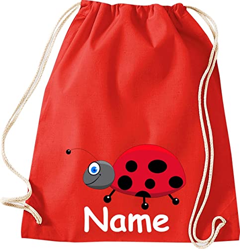 ShirtInStyle Turnbeutel, Tiere Marienkäfer mit Wunschnamen, Kinder, Stoffbeutel, Kinderrucksack, Jute, Gymsack, Farbe Rot ShirtInStyle Turnbeutel, Tiere Marienkäfer mit Wunschnamen, Kinder, Stoffbeutel, Kinderrucksack, Jute, Gymsack, Farbe Rot von ShirtInStyle