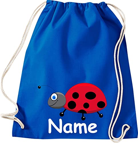 ShirtInStyle Turnbeutel, Tiere Marienkäfer mit Wunschnamen, Kinder, Stoffbeutel, Kinderrucksack, Jute, Gymsack, Farbe Royal ShirtInStyle Turnbeutel, Tiere Marienkäfer mit Wunschnamen, Kinder, Stoffbeutel, Kinderrucksack, Jute, Gymsack, Farbe Royal von ShirtInStyle