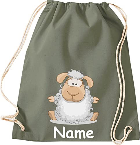 ShirtInStyle Turnbeutel, Tiere Schaf Schäfchen mit Wunschnamen, Kinder, Stoffbeutel, Kinderrucksack, Jute, Gymsack, Farbe Olive ShirtInStyle Turnbeutel, Tiere Schaf Schäfchen mit Wunschnamen, Kinder, Stoffbeutel, Kinderrucksack, Jute, Gymsack, Farbe Olive von ShirtInStyle