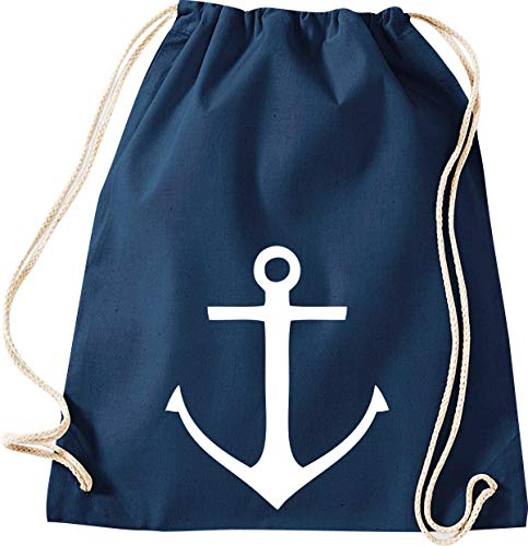 ShirtInStyle Turnbeutel Kapitän Seemann Anker, Gym Sack Tasche Beutel, Heimat, Urlaub, Segeln, Wassersport, Farbe blau von ShirtInStyle