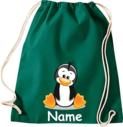 ShirtInStyle Turnbeutel Tiere Pinguin mit Wunschnamen, Kinder, Stoffbeutel, Kinderrucksack, Jute, Gymsack, Farbe Gruen ShirtInStyle Turnbeutel Tiere Pinguin mit Wunschnamen, Kinder, Stoffbeutel, Kinderrucksack, Jute, Gymsack, Farbe Gruen von ShirtInStyle