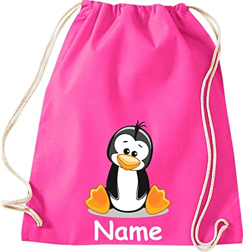 ShirtInStyle Turnbeutel Tiere Pinguin mit Wunschnamen, Kinder, Stoffbeutel, Kinderrucksack, Jute, Gymsack, Farbe Pink ShirtInStyle Turnbeutel Tiere Pinguin mit Wunschnamen, Kinder, Stoffbeutel, Kinderrucksack, Jute, Gymsack, Farbe Pink von ShirtInStyle