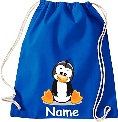 ShirtInStyle Turnbeutel Tiere Pinguin mit Wunschnamen, Kinder, Stoffbeutel, Kinderrucksack, Jute, Gymsack, Farbe Royal ShirtInStyle Turnbeutel Tiere Pinguin mit Wunschnamen, Kinder, Stoffbeutel, Kinderrucksack, Jute, Gymsack, Farbe Royal von ShirtInStyle