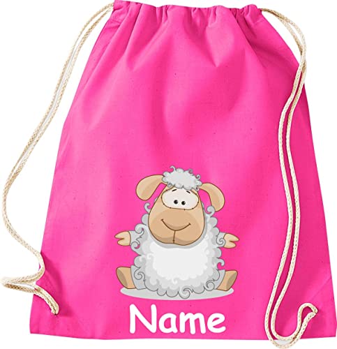 ShirtInStyle Turnbeutel Tiere Schaf Schäfchen mit Wunschnamen, Kinder, Stoffbeutel, Kinderrucksack, Jute, Gymsack, Farbe Pink ShirtInStyle Turnbeutel Tiere Schaf Schäfchen mit Wunschnamen, Kinder, Stoffbeutel, Kinderrucksack, Jute, Gymsack, Farbe Pink von ShirtInStyle