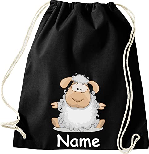 ShirtInStyle Turnbeutel Tiere Schaf Schäfchen mit Wunschnamen, Kinder, Stoffbeutel, Kinderrucksack, Jute, Gymsack, Farbe Schwarz ShirtInStyle Turnbeutel Tiere Schaf Schäfchen mit Wunschnamen, Kinder, Stoffbeutel, Kinderrucksack, Jute, Gymsack, Farbe Schwarz von ShirtInStyle