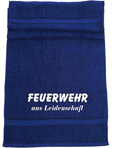 ShirtShop-Saar Feuerwehr Aus Leidenschaft; Badetuch dunkelblau von ShirtShop-Saar