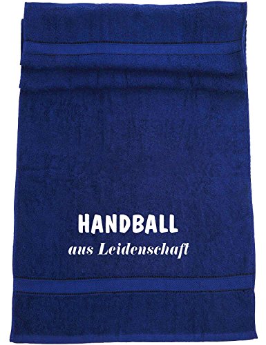 ShirtShop-Saar Handball aus Leidenschaft; Badetuch Sport, dunkelblau von ShirtShop-Saar