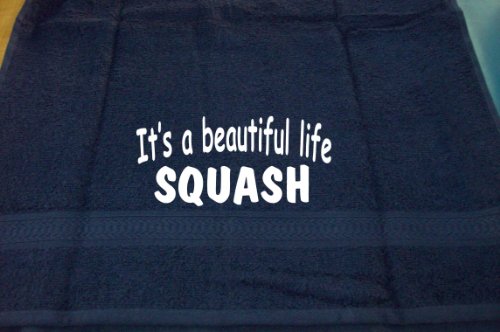 ShirtShop-Saar It's a Beautiful Life - Squash; Badetuch Sport, dunkelblau von ShirtShop-Saar