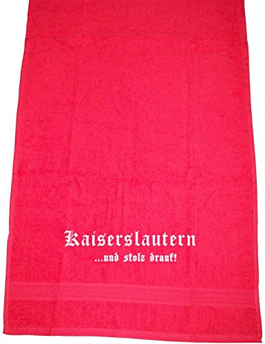 ShirtShop-Saar Kaiserslautern .und stolz Drauf!; Handtuch rot von ShirtShop-Saar