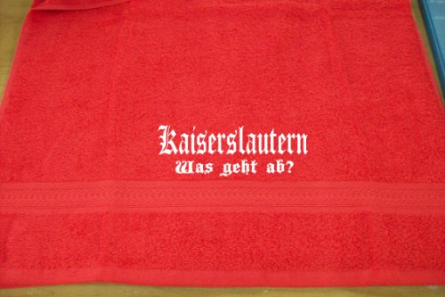 ShirtShop-Saar Kaiserslautern - was geht ab?; Städte Badetuch, rot ShirtShop-Saar Kaiserslautern - was geht ab?; Städte Badetuch, rot von ShirtShop-Saar