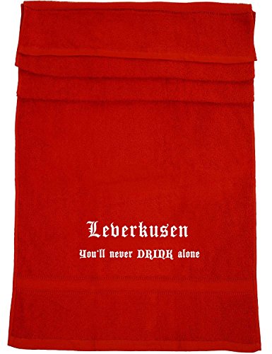 ShirtShop-Saar Leverkusen - You'll Never Drink Alone; Badetuch, rot ShirtShop-Saar Leverkusen - You'll Never Drink Alone; Badetuch, rot von ShirtShop-Saar