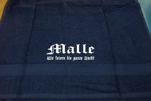 ShirtShop-Saar Malle - wir feiern die ganze Nacht; Städte Badetuch, dunkelblau von ShirtShop-Saar