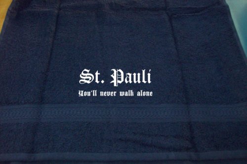 ShirtShop-Saar St. Pauli - You'll Never Walk Alone; Badetuch, dunkelblau von ShirtShop-Saar