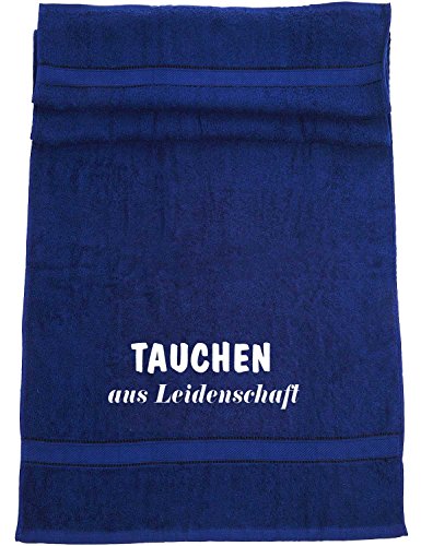 Tauchen aus Leidenschaft; Badetuch Sport, dunkelblau Tauchen aus Leidenschaft; Badetuch Sport, dunkelblau von ShirtShop-Saar
