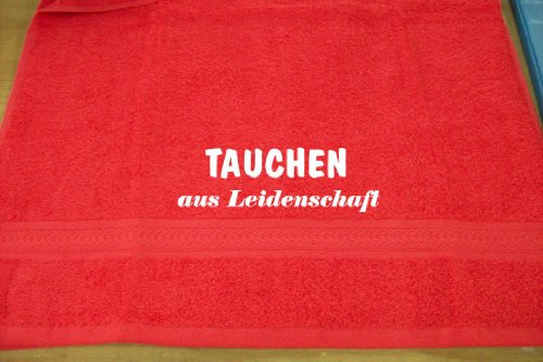 Tauchen aus Leidenschaft; Badetuch Sport, rot von ShirtShop-Saar