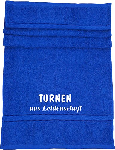 Turnen aus Leidenschaft; Badetuch Sport, Royalblau Turnen aus Leidenschaft; Badetuch Sport, Royalblau von ShirtShop-Saar