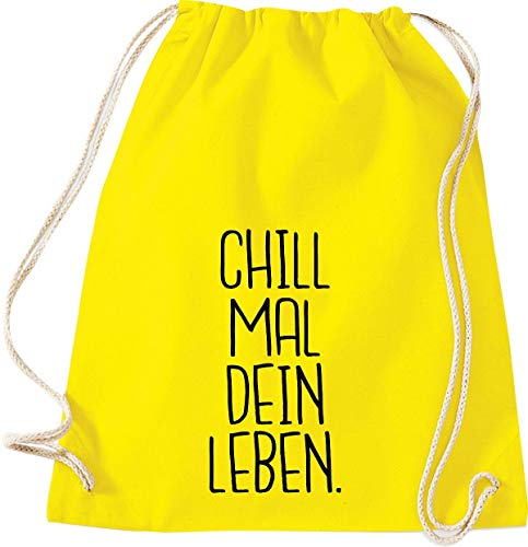 Shirtinstyle Turnbeutel, Chill Mal Dein Leben, Farbe Gelb Shirtinstyle Turnbeutel, Chill Mal Dein Leben, Farbe Gelb von Shirtinstyle