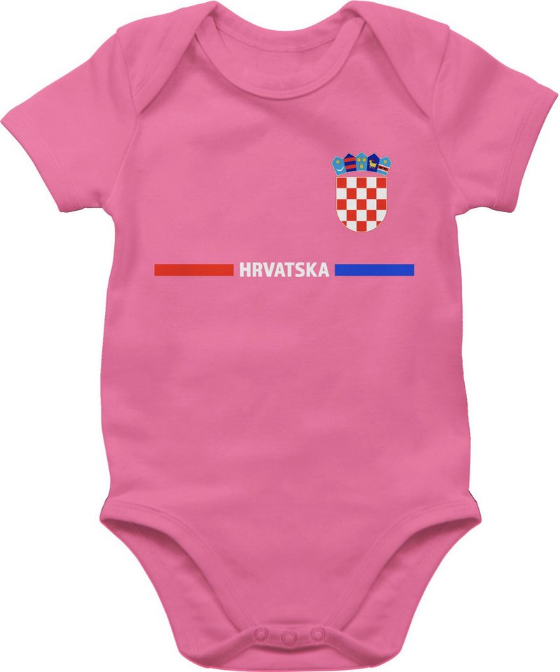 Shirtracer Shirtbody Kroatisches Trikot Wappen, Hrvatska mit Stolz, Hrvatska-Fans 2024 Fussball EM Fanartikel Baby Shirtracer Shirtbody Kroatisches Trikot Wappen, Hrvatska mit Stolz, Hrvatska-Fans 2024 Fussball EM Fanartikel Baby von Shirtracer