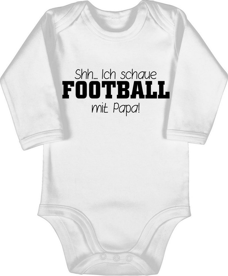 Shirtracer Shirtbody Shh...Ich schaue Football mit Papa! - schwarz Sport & Bewegung Baby von Shirtracer