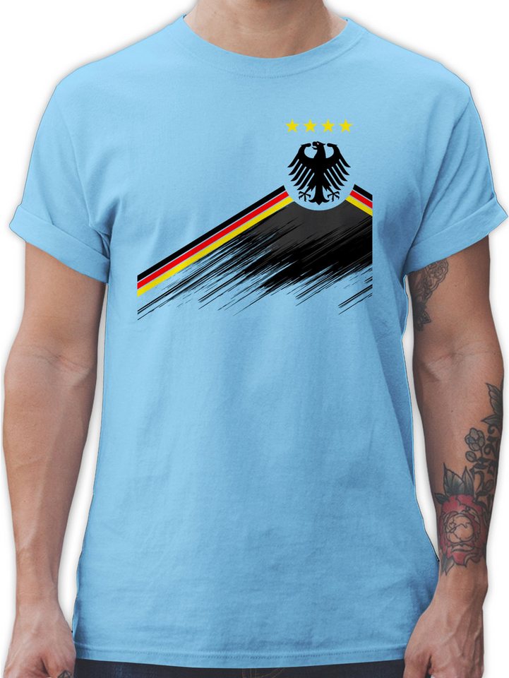 Shirtracer T-Shirt Adler Trikot mit Deutschland Flagge, Nationalmannschaft Germany 4 Ste 2026 Fussball WM Fanartikel Shirtracer T-Shirt Adler Trikot mit Deutschland Flagge, Nationalmannschaft Germany 4 Ste 2026 Fussball WM Fanartikel von Shirtracer