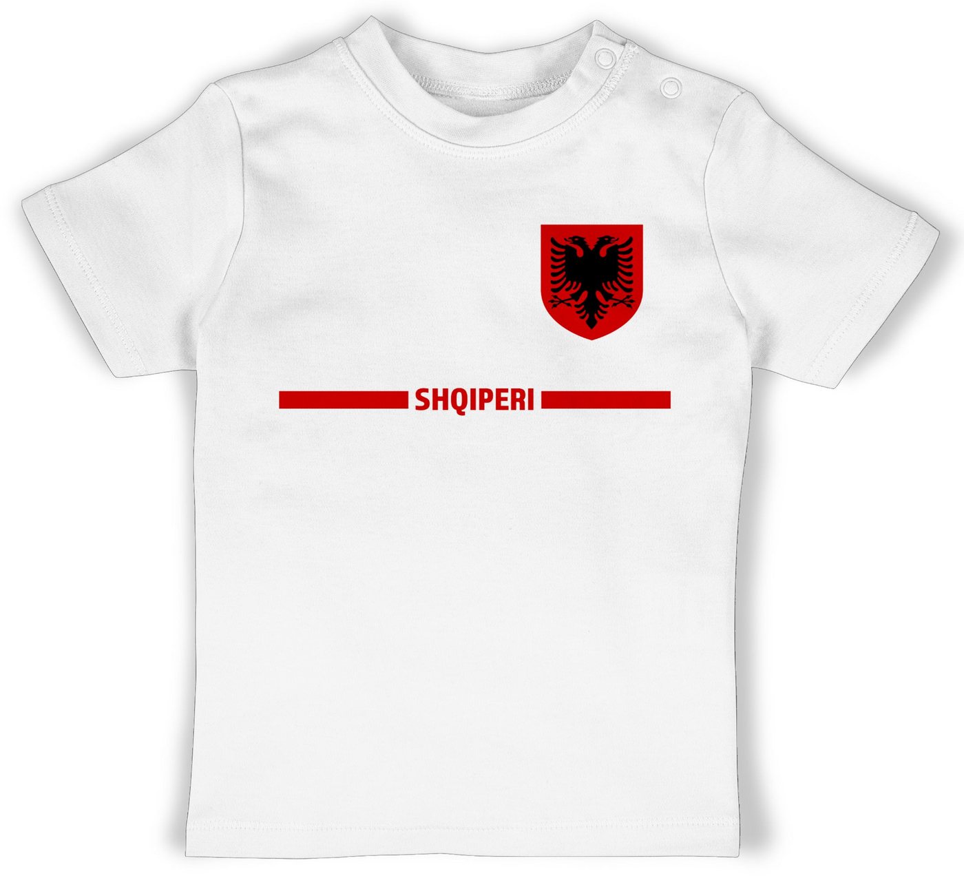 Shirtracer T-Shirt Albanien Trikot Wappen, Shqipëri mit Stolz, Albanisches Fan-Motiv 2024 Fussball EM Fanartikel Baby Shirtracer T-Shirt Albanien Trikot Wappen, Shqipëri mit Stolz, Albanisches Fan-Motiv 2024 Fussball EM Fanartikel Baby von Shirtracer