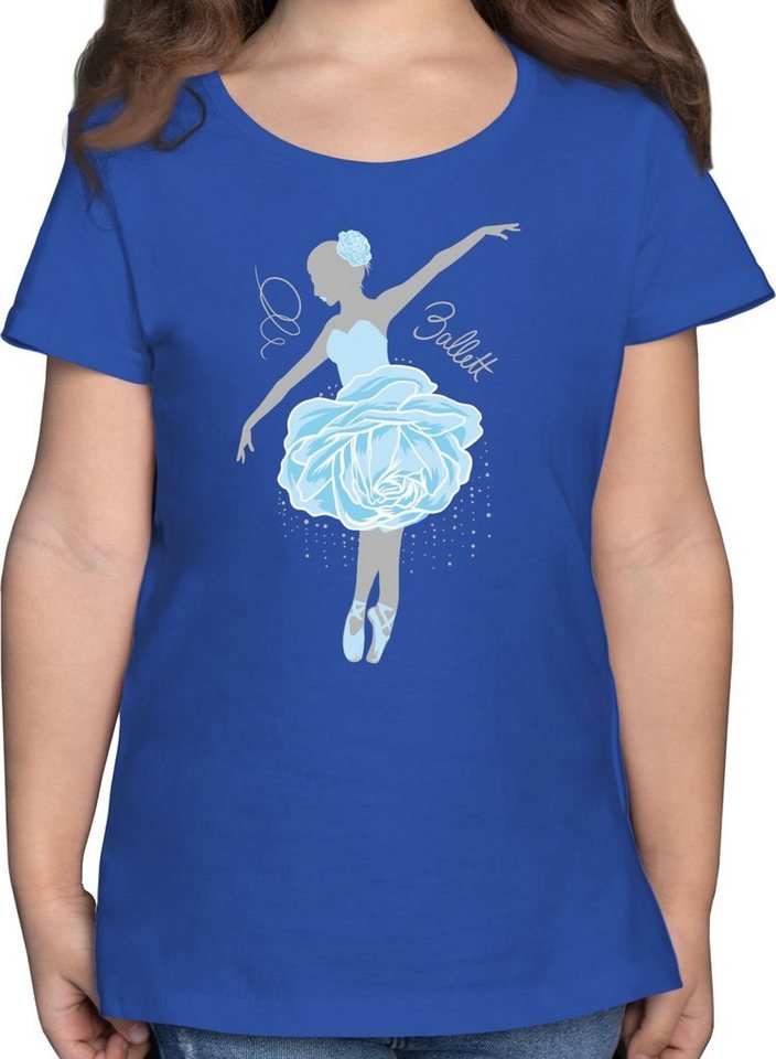 Shirtracer T-Shirt Ballerina - grau/blau Kinder Sport Kleidung von Shirtracer