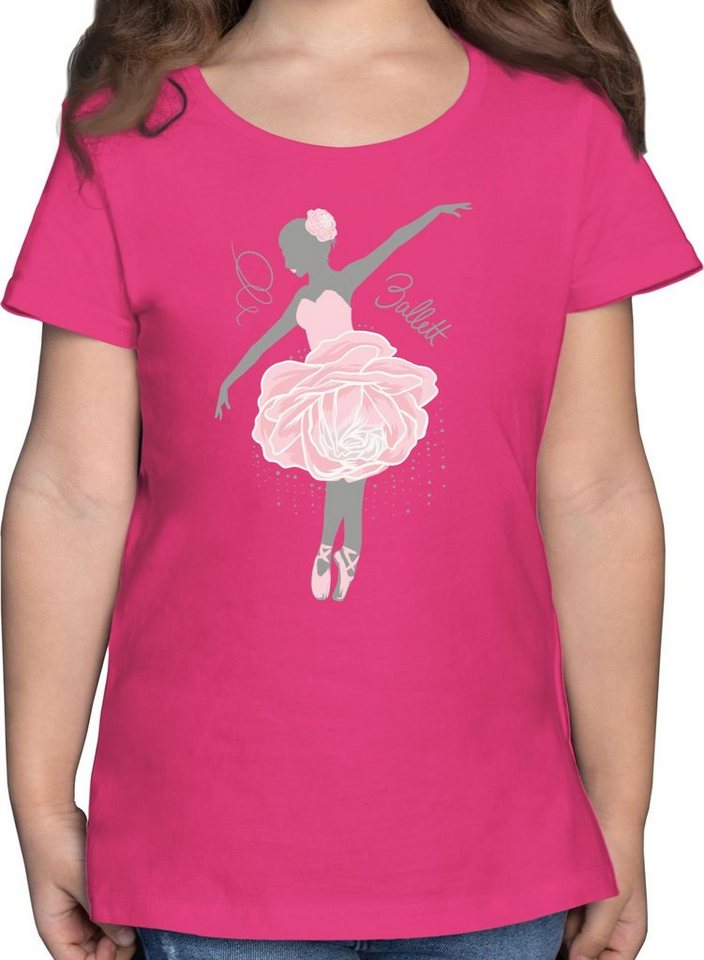 Shirtracer T-Shirt Ballerina - grau/rosa Kinder Sport Kleidung Shirtracer T-Shirt Ballerina - grau/rosa Kinder Sport Kleidung von Shirtracer