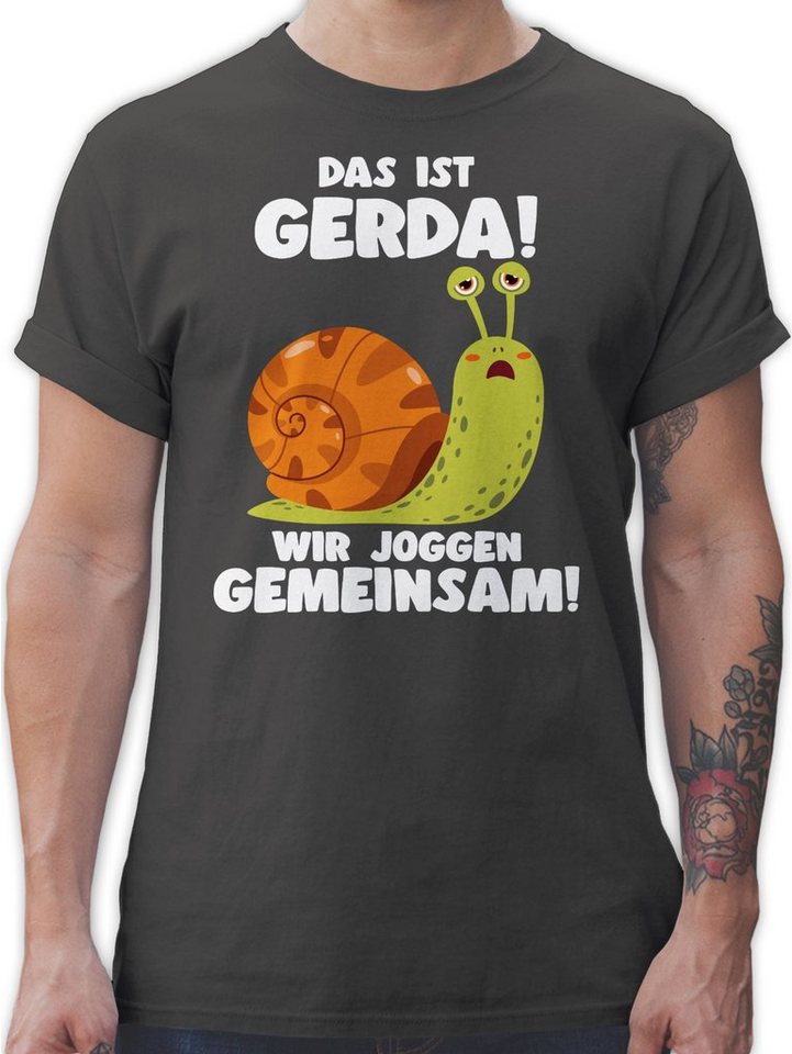 Shirtracer T-Shirt Das ist Gerda Wir joggen gemeinsam - Langsame Schecke Joggen Lustig Sp Wandern Laufen Joggen Zubehör von Shirtracer