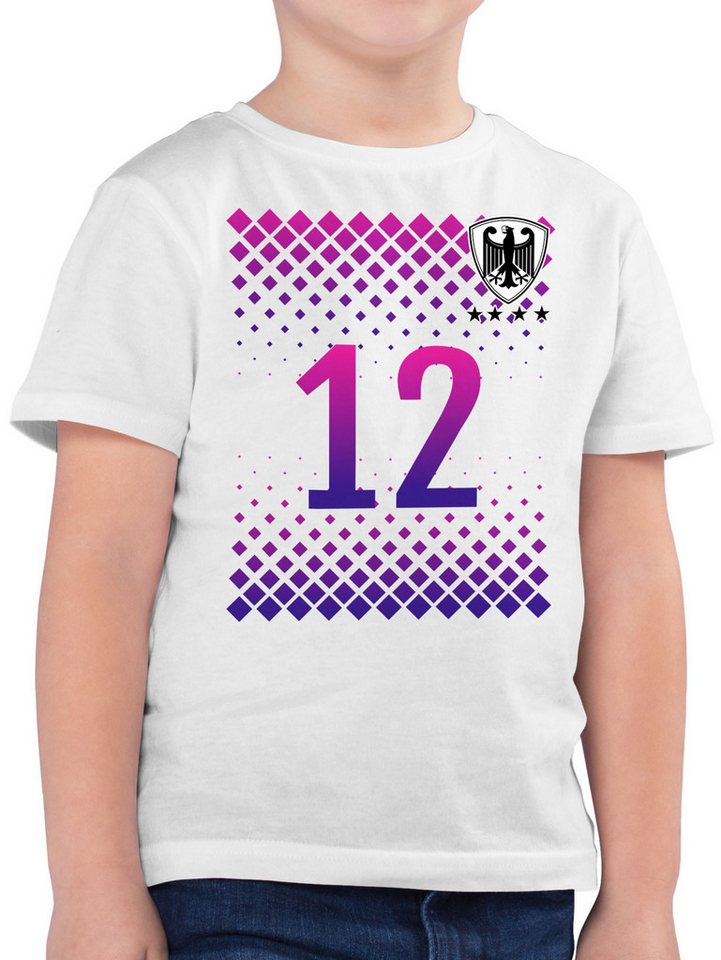 Shirtracer T-Shirt Deutschland Trikot Fussball German 12. Mann Nummer (1-tlg) 2024 Fussball EM Fanartikel von Shirtracer