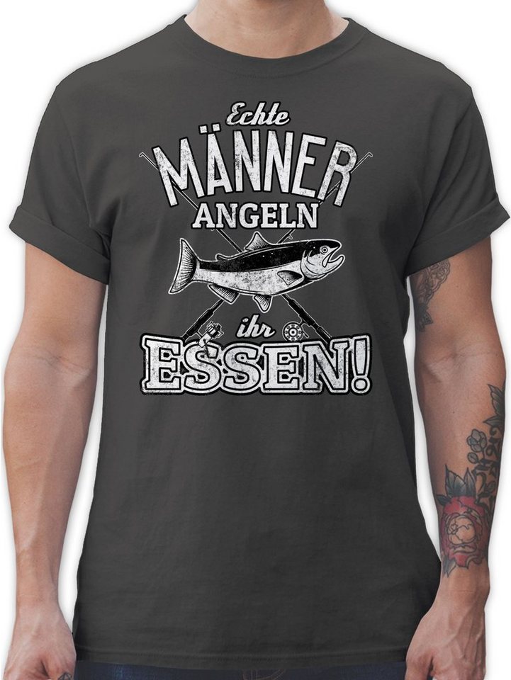 Shirtracer T-Shirt Echte Männer angeln ihr Essen Angler Geschenke von Shirtracer