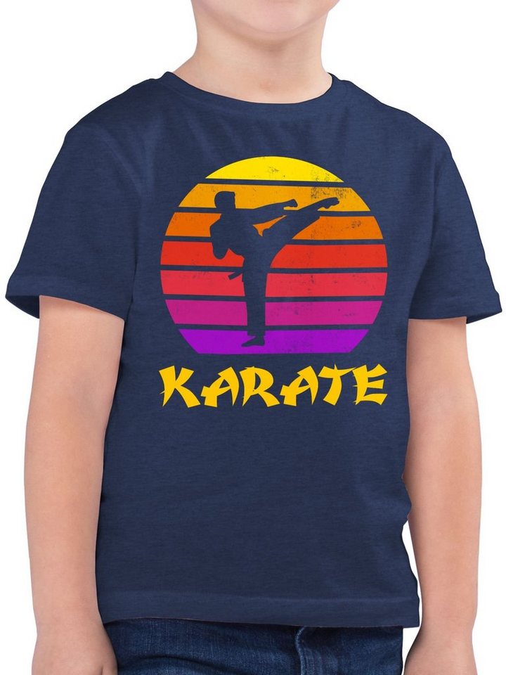 Shirtracer T-Shirt Karate Retro Sonne (1-tlg) Kinder Sport Kleidung von Shirtracer